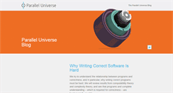 Desktop Screenshot of blog.paralleluniverse.co